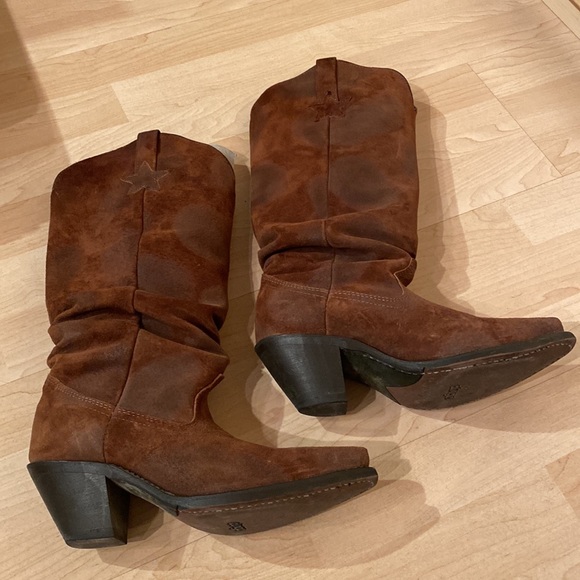 Size 7 Dingo brown brushed leather cowgirl boots - Picture 5 of 7